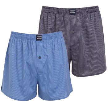 Jockey Kalsonger 2P Woven Boxer Shorts 3XL-6XL Blå/Grå bomull 6XL Herr | apparel & accessories - clothing - underwear & socks - underwear | ModeLejon