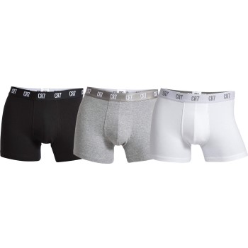CR7 Cristiano Ronaldo Kalsonger 3P Men Trunk Grå/Svart bomull XX-Large Herr | apparel & accessories - clothing - underwear & socks - underwear | ModeLejon