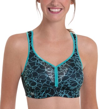 Läs mer om Anita BH Active Air Control DeltaPad Sports Bra Svart/Blå H 75 Dam