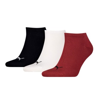 Puma Strumpor 3P Sneaker Socks Svart/Vinröd Strl 35/39 | apparel & accessories - clothing - underwear & socks - socks | ModeLejon