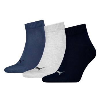 Puma Strumpor 3P Quarter Socks Marin/Grå Strl 43/46 | apparel & accessories - clothing - underwear & socks - socks | ModeLejon