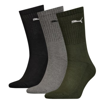Puma Strumpor 3P Sport Crew Socks Svart/Grön Strl 43/46 | apparel & accessories - clothing - underwear & socks - socks | ModeLejon