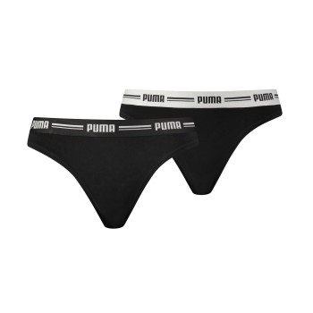 Puma Trosor 2P Iconic Solid String Svart X-Small Dam | apparel & accessories - clothing - underwear & socks - lingerie | ModeLejon
