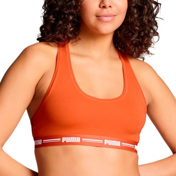 Puma BH Iconic Racer Back Bra Orange Small Dam | apparel & accessories - clothing - underwear & socks - bras | ModeLejon