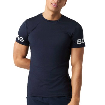 Björn Borg Performance Tee Mörkblå polyester Small Herr | apparel & accessories - clothing - activewear | ModeLejon