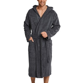 Schiesser Essentials Terry Cloth Bathrobe Grå bomull Large Herr | apparel & accessories - clothing - sleepwear & loungewear - robes | ModeLejon