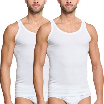 Schiesser 2P Essentials Fine Rib Undershirts Vit bomull X-Large Herr | apparel & accessories - clothing - shirts & tops | ModeLejon