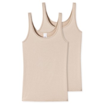 Schiesser 2P Modal Essentials Tank Tops Beige 46 Dam | apparel & accessories - clothing - shirts & tops | ModeLejon