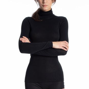 Calida True Confidence Polo Shirt Long Sleeve Svart Small Dam | apparel & accessories - clothing - shirts & tops | ModeLejon