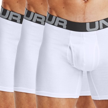 Läs mer om Under Armour Kalsonger 3P Charged Cotton 6in Boxer Vit Small Herr