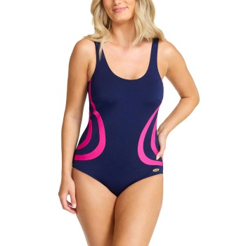 Damella Gloria Basic Chlorine Resistant Swimsuit Blå/Rosa polyester 38 Dam | apparel & accessories - clothing - swimwear | ModeLejon