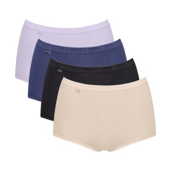 Sloggi Trosor 4P Basic Plus Maxi Panty Blå/Lila bomull 46 Dam | apparel & accessories - clothing - underwear & socks - lingerie | ModeLejon