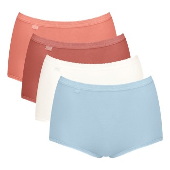 Sloggi Trosor 4P Basic Plus Maxi Panty Blå/Orange bomull 48 Dam | apparel & accessories - clothing - underwear & socks - lingerie | ModeLejon