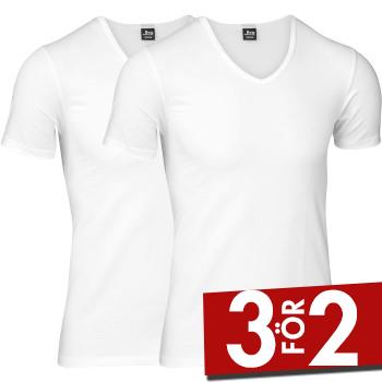 JBS 2P Organic Cotton V-Neck T-shirt Vit ekologisk bomull Small Herr