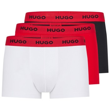 HUGO Kalsonger 3P Triplet Trunk Vit/Röd bomull Small Herr | apparel & accessories - clothing - underwear & socks - underwear | ModeLejon