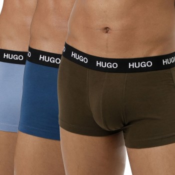 HUGO Kalsonger 3P Triplet Trunk Blå/Grön bomull Large Herr | apparel & accessories - clothing - underwear & socks - underwear | ModeLejon