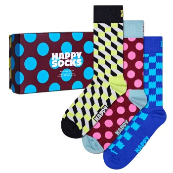 3-Pack Happy Socks Classic Multi Color Socks Gift Box