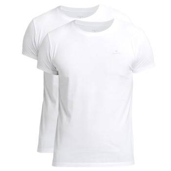 Gant 2P Basic Crew Neck T-Shirt Vit bomull XX-Large Herr | apparel & accessories - clothing - shirts & tops | ModeLejon