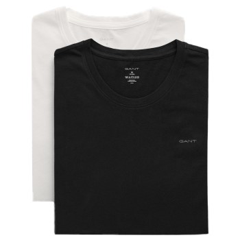 Gant 2P Basic Crew Neck T-Shirt Svart/Vit bomull XX-Large Herr | apparel & accessories - clothing - shirts & tops | ModeLejon