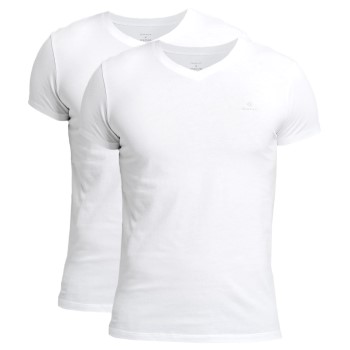 Gant 2P Basic V-Neck T-Shirt Vit bomull XX-Large Herr | apparel & accessories - clothing - shirts & tops | ModeLejon