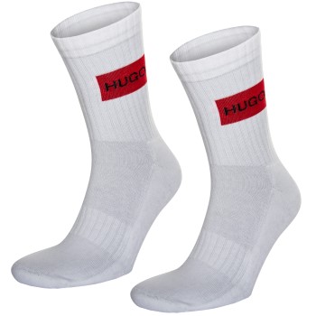 HUGO Strumpor 2P Label Rib Socks Vit Strl 43/46 Herr | apparel & accessories - clothing - underwear & socks - socks | ModeLejon