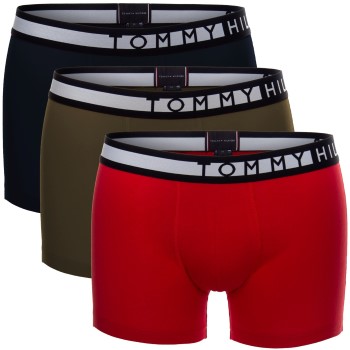 Tommy Hilfiger Kalsonger 3P Logo Trunk Blå/Röd ekologisk bomull Medium Herr | apparel & accessories - clothing - underwear & socks - underwear | ModeLejon