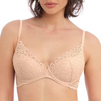 Läs mer om Wacoal BH Raffine Plunge Push Up Bra Beige C 65 Dam