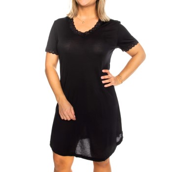 Lady Avenue Silk Jersey Nightgown Svart silke X-Small Dam | apparel & accessories - clothing - sleepwear & loungewear - nightgowns | ModeLejon