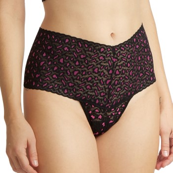 Hanky Panky Trosor Cross Dyed Leopard Retro Thong Svart/Rosa One Size Dam | apparel & accessories - clothing - underwear & socks - lingerie | ModeLejon