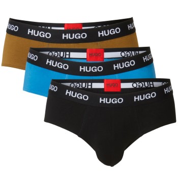 HUGO Kalsonger 3P Triplet Brief Svart/Blå bomull Large Herr | apparel & accessories - clothing - underwear & socks - underwear | ModeLejon