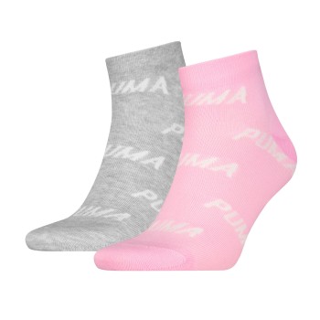 Puma Strumpor 2P BWT Quarter Sock Rosa/Grå Strl 35/38 | apparel & accessories - clothing - underwear & socks - socks | ModeLejon