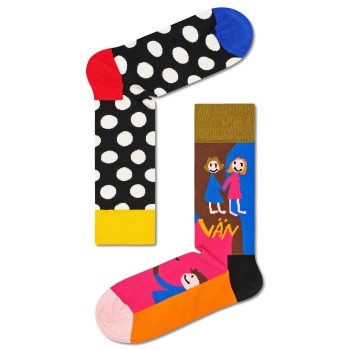 Läs mer om Happy socks Strumpor 2P Rock Your Socks Friend Sock Svart mönstrad bomull Strl 41/46
