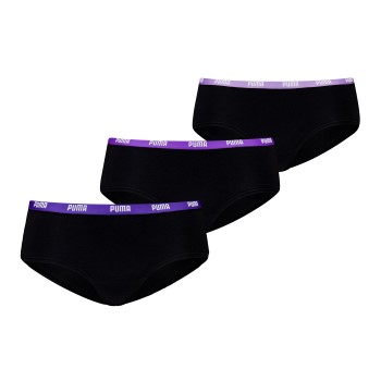 Puma Trosor 3P Iconic Hipster Lila/Svart bomull X-Small Dam | apparel & accessories - clothing - underwear & socks - lingerie | ModeLejon