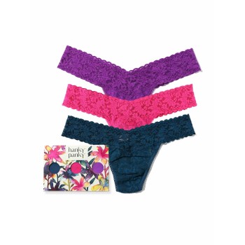 Hanky Panky Trosor 3P Low Rise Lace Thong Lila nylon One Size Dam | apparel & accessories - clothing - underwear & socks - lingerie | ModeLejon