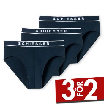 Läs mer om Schiesser Kalsonger 3P 95-5 Organic Cotton Rio Brief Marin bomull Small Herr