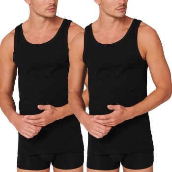 Schiesser 2P 95-5 Organic Cotton Athletic Shirt Svart ekologisk bomull Medium Herr | apparel & accessories - clothing - shirts & tops | ModeLejon