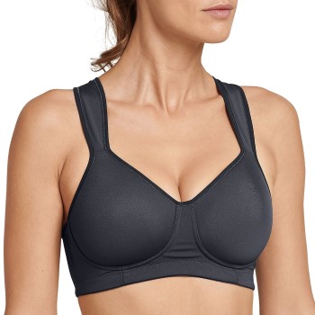 Schiesser BH Active Sport Medium Support Bra Antracit C 70 Dam | apparel & accessories - clothing - underwear & socks - bras | ModeLejon