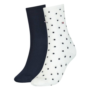 Tommy Hilfiger Strumpor 2P Women Dot Sock Vit Mönstrad Strl 35/38 Dam | apparel & accessories - clothing - underwear & socks - socks | ModeLejon