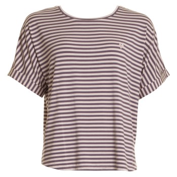 Missya Softness Stripe SS T-shirt Plommon modal Small Dam | apparel & accessories - clothing - sleepwear & loungewear | ModeLejon