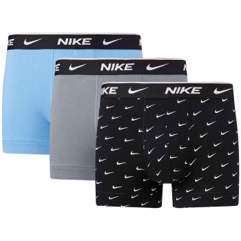 Läs mer om Nike Kalsonger 3P Everyday Essentials Cotton Stretch Trunk Grå/Blå bomull X-Large Herr