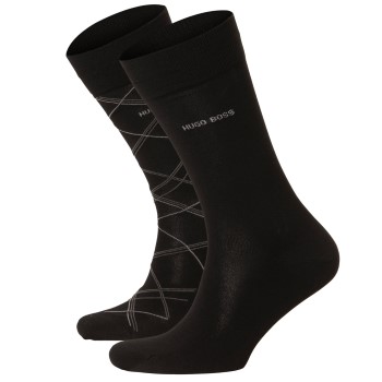 BOSS Strumpor 2P Check Cotton Sock Svart Strl 39/42 | apparel & accessories - clothing - underwear & socks - socks | ModeLejon