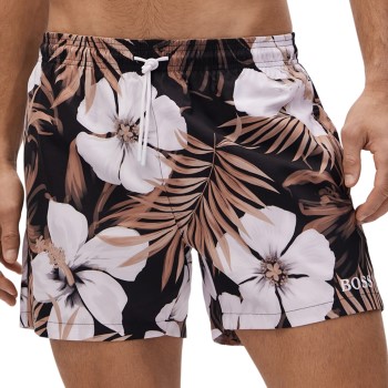 BOSS Badbyxor Turtle Recycled Swim Shorts Svart mönstrad polyester Large Herr | apparel & accessories - clothing - swimwear | ModeLejon