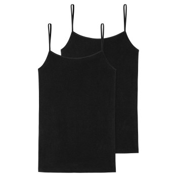 Schiesser 2P 95-5 Organic Cotton Spaghetti Top Svart ekologisk bomull 48 Dam | apparel & accessories - clothing - shirts & tops | ModeLejon
