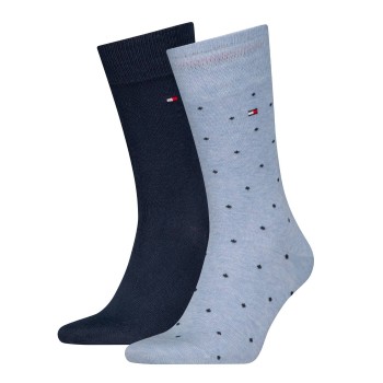 Läs mer om Tommy Hilfiger Strumpor 2P Men Dot Socks Marin/Blå Strl 43/46 Herr