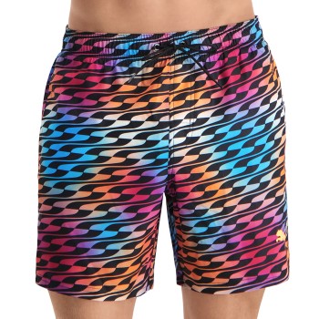 Puma Badbyxor Formstrip Mid Swim Shorts Svart mönstrad polyester Small Herr | apparel & accessories - clothing - swimwear | ModeLejon
