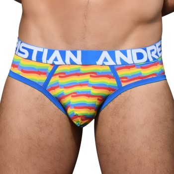 Andrew Christian Kalsonger Almost Naked Pride Flag Brief Flerfärgad polyamid Large Herr