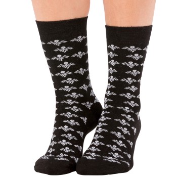 Trofe Bamboo Flower Socks Strumpor 2P Svart Strl 35/38 Dam | apparel & accessories - clothing - underwear & socks - socks | ModeLejon