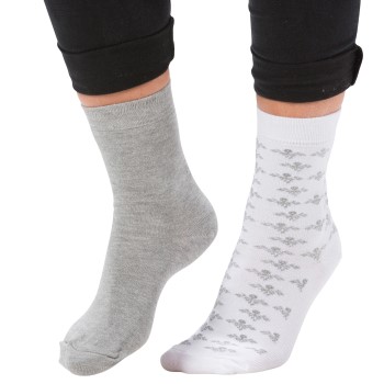 Trofe Bamboo Flower Socks Strumpor 2P Vit Strl 39/42 Dam | apparel & accessories - clothing - underwear & socks - socks | ModeLejon
