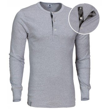 Dovre Organic Cotton Grand Dad Rib Shirt Grå ekologisk bomull X-Large Herr | apparel & accessories - clothing - sleepwear & loungewear - loungewear | ModeLejon