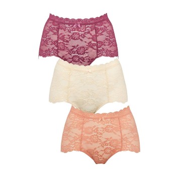 Missya Trosor 3P Lace Maxi Rosa/Lila X-Large Dam | apparel & accessories - clothing - underwear & socks - lingerie | ModeLejon